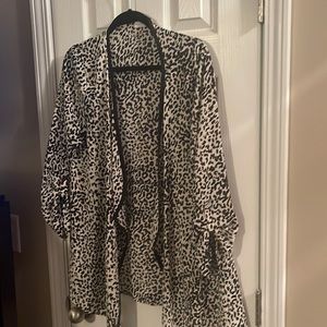 Leopard print silk blouse